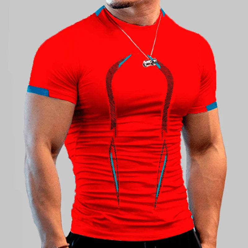 Camiseta de Compressão Masculina Manga Curta para Treino