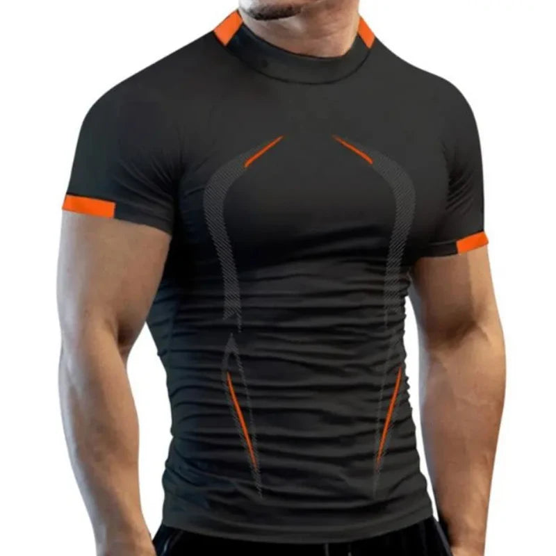 Camiseta de Compressão Masculina Manga Curta para Treino