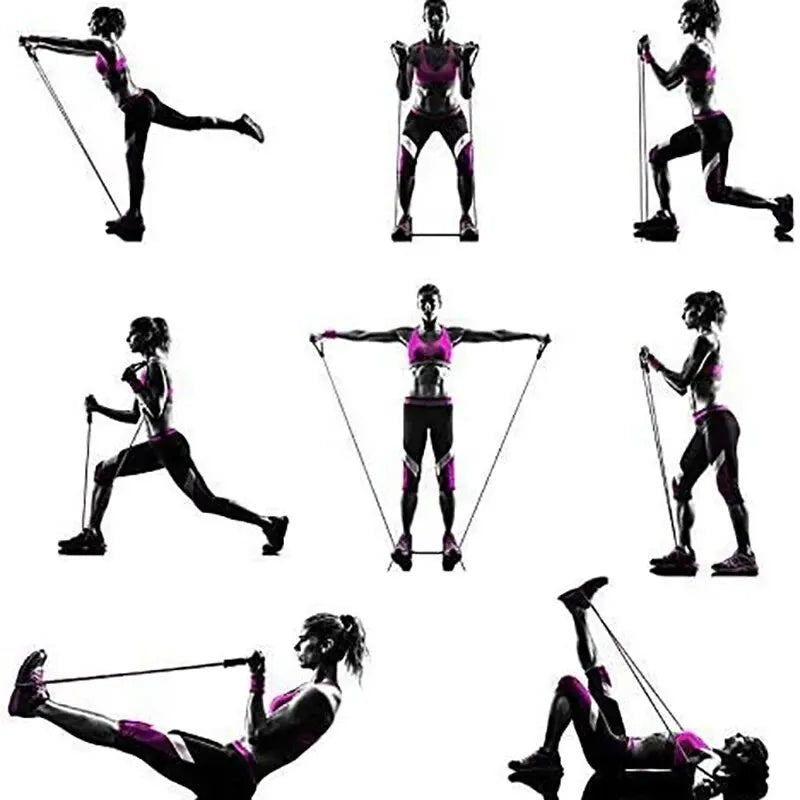 Kit Elásticos de Resistência com Alças para Treino