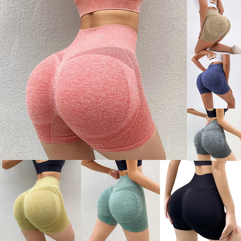 Shorts Feminino Cintura Alta para Ciclismo, Yoga e Corrida