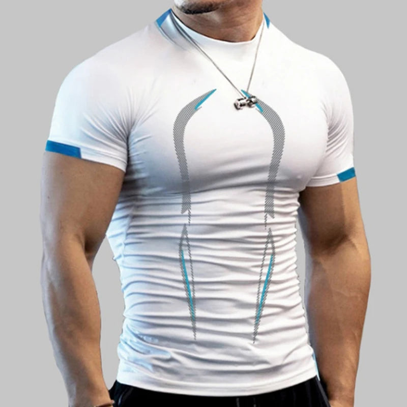 Camiseta de Compressão Masculina Manga Curta para Treino