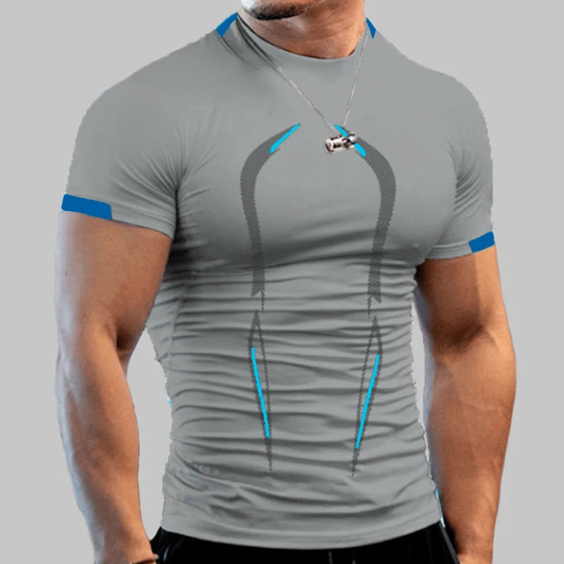 Camiseta de Compressão Masculina Manga Curta para Treino
